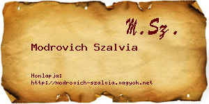Modrovich Szalvia névjegykártya